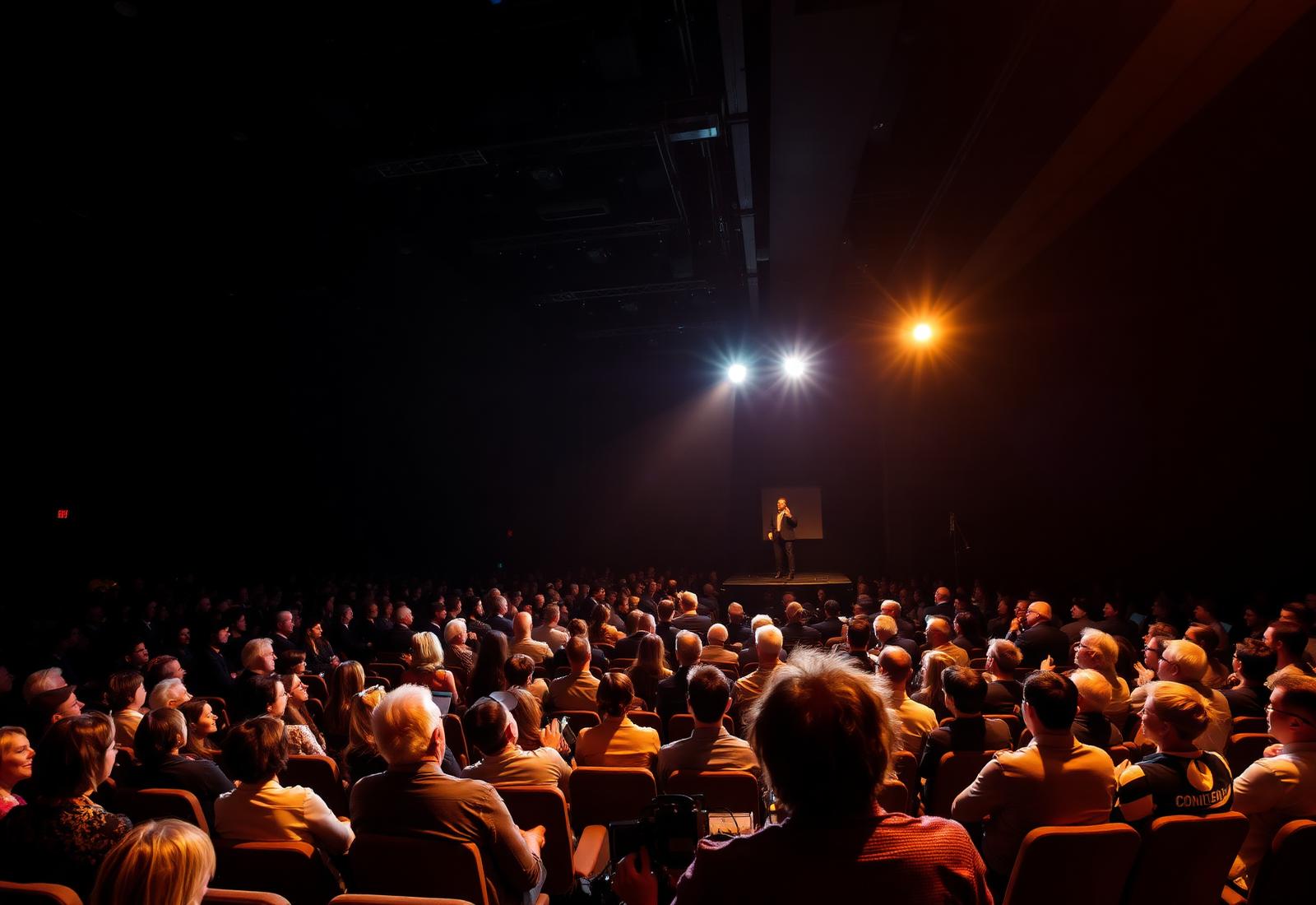 Speaker on stage at a corporate conference